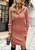 Waist In Warm One-Step Sweater Dress