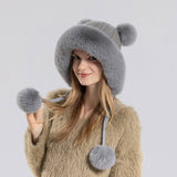 CUTE FUR BALL WARM EARMUFFS HOODIE_CWASC1133