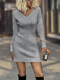 Waist Slimming Casual Holiday Woolen Dress