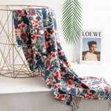 SOFT FAUX CASHMERE FLORAL SCARF ELEGANT WRAP_CWASC0917