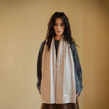 Wool Cable Knit Scarfsoft Double-Sided Wrap_Cwasc2310