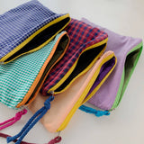 SIMPLE PLAID COLOR PENCIL CASE COSMETIC BAG_CWAB1038