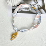 Gold Plated Stainless Steel Seashell Necklace_Cwaje05614
