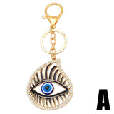 COLORED DIAMOND DEVILS EYE METAL KEYCHAIN PENDANT_CWAJE0878