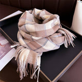 PLAID FAUX CASHMERE SCARF WARM WINTER WRAP_CWASC1446