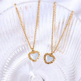 HEART SHAPED SEASHELL GOLD PLATED NECKLACE_CWAJE1098