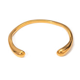 STYLISH 18K GOLD PLATED IRREGULAR TITANIUM CUFF_CWAJE4768
