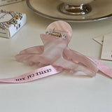 PINK ACRYLIC ICE CREAM HAIR CLAW RIBBON BUN CLIP_CWAHA2645