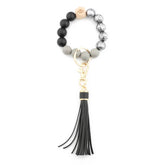 TASSEL PRINTED WOODEN BEAD KEYCHAIN_CWMM1324