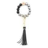 TASSEL PRINTED WOODEN BEAD KEYCHAIN_CWMM1324