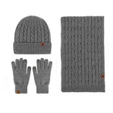 NEW KNITTED HAT SCARF AND GLOVES THREE PIECE SET_CWMM2777