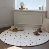 THICK BLACK WHITE ROUND RUG FOR LIVING ROOM_CWMM7324