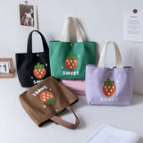 CUTE CANVAS LUNCH TOTE BAG FOR WOMEN SMALL_CWAB5665