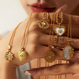 FRENCH FASHION VINTAGE STAINLESS STEEL NECKLACE_CWAJE0614