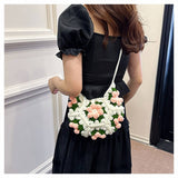 PUFF FLOWER SMALL FRESH HANDMADE CROCHETED BAG_CWAB2405