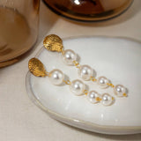 ELEGANT SHELL PEARL TASSEL EARRINGS_CWAJE1368