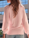V-neck solid color sweater for women