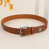 PUNK STYLE METAL FLOWER CLAW NAIL STREET BELT_CWMM3935