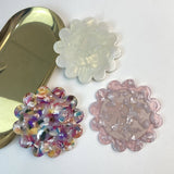 FLORAL HANDHELD ROUND MIRROR PORTABLE MAKEUP MIRROR_CWMM6390