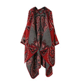 HOODED CAPE VERSATILE SUNFLOWER SCARF SLIT SHAWL_CWASC2272