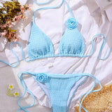 3D FLORAL BIKINI SET SEXY TRIANGLE CUP SWIMSUIT_CWMW0687