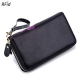 FASHION COWHIDE LONG ZIPPER GENUINE LEATHER WALLET_CWAB3736