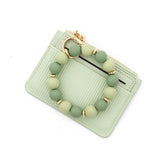 MINIMALIST PU WALLET WITH BEAD BRACELET KEYCHAIN_CWAB4957