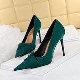 FASHION SEXY SHALLOW MOUTH POINTED BOW HIGH HEELS_CWSHH0088