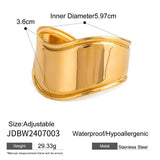 GOLD STAINLESS STEEL PEARL OPEN CUFF BRACELET_CWAJE4618