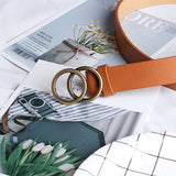 Cwabe0884_Simple Women'S Round Buckle Belt