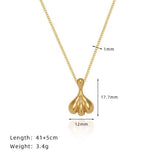 SMALL SKIRT FAN SHAPED TEARDROP NECKLACE_CWMM5585