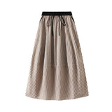 A LINE MID LENGTH STRIPED FLOWER BUD LANTERN SKIRT_CWBMS0298