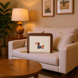 Cute Embroidered Dachshund Zip Bifold Wallet_Cwab06201