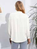 Womens Solid Color Long Sleeve Casual Shirt