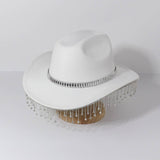 TASSEL TRIM WESTERN FEDORA COWBOY JAZZ HAT_CWAH3635