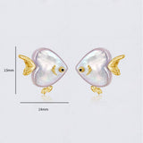 DESIGN NATURAL PEARL HEART FISH EARRINGS_CWAJE5129