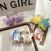 3D STARFISH ACETATE HAIR CLAW THICK HAIR BUN CLIP_CWAHA5970