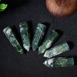 NATURAL MOSS AGATE POINTED CRYSTAL TOWER_CWMM8117