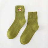 AUTUMN AND WINTER EMBROIDERED TERRY SOCKS_CWMS0990