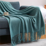 SOFT AND WARM KNIT TASSEL BLANKET FOR BED SOFA_CWMM0186