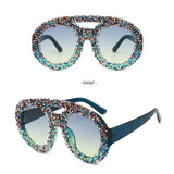 DOUBLE BEAM LARGE FRAME ROUND SUNGLASSES_CWASG0853