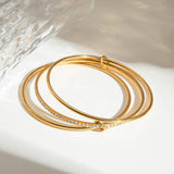 LUXURY 18K GOLD MULTI LAYER ZIRCON TITANIUM CUFF_CWAJE4833