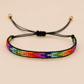 COLORFUL 3 ROW RICE BEAD BRAIDED BRACELET_CWMM3846