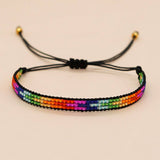 COLORFUL 3 ROW RICE BEAD BRAIDED BRACELET_CWMM3846