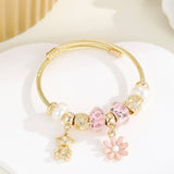 ELEGANT COUPLE BRACELET WITH GLASS HEART PENDANT_CWMM8588