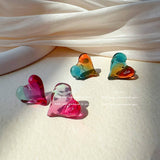 RETRO JELLY CONTRAST HEART EARRINGS_CWAJE2173