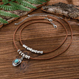 Vintage Irregular Alloy Turquoise Necklace Set_Cwmm3187