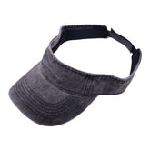 SOLID COLOR VINTAGE WASHED SUN VISOR SUNSHADE HAT_CWAH1219
