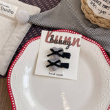 Velvet Bow Heart Clips Kids Sweet Style_Cwaha08369