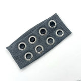 Wide Punk Fabric Headband With Metal Eyelets